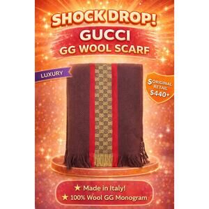 😱#5 SHOCK DROP GUCCI GG BROWN LUXURY WOOL SCARF!